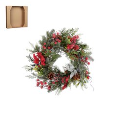 Mica Decorations Randell krans rood - h10xd40cm