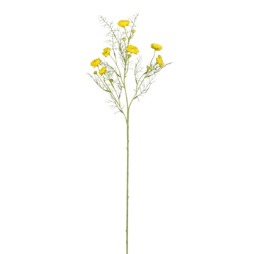 Mica decorations Ranunculus geel - l74cm 127599 yellow02