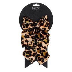 Mica decorations Strik dier print bruin 2 stuks - l12xb13cm