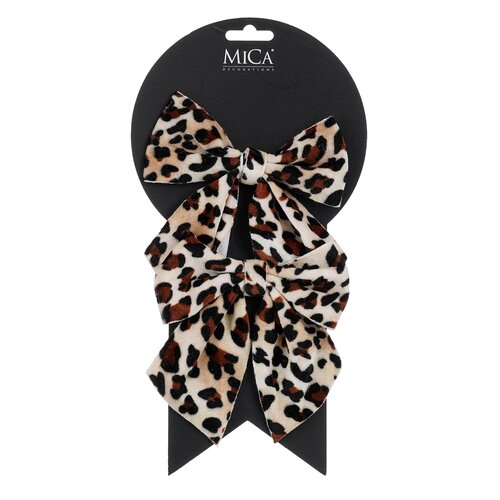 Mica decorations Strik dier print wit 2 stuks - l12xb13cm