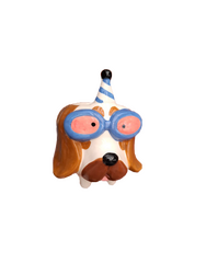 Mica Pot funny hond l11.5b11h15cm blw a2