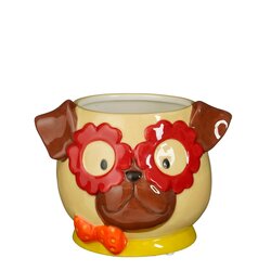 Mica Pot funny hond l18b16h14cm bruin