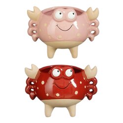 mica Pot funny krab l18b13h13cm rood 2 assorti