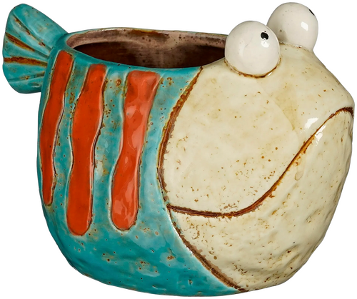 Mica Pot vis l16.5b11h11.5cm blauw