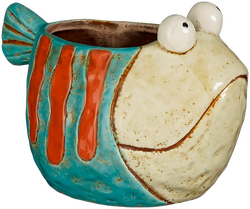 Mica Pot vis l16.5b11h11.5cm blauw