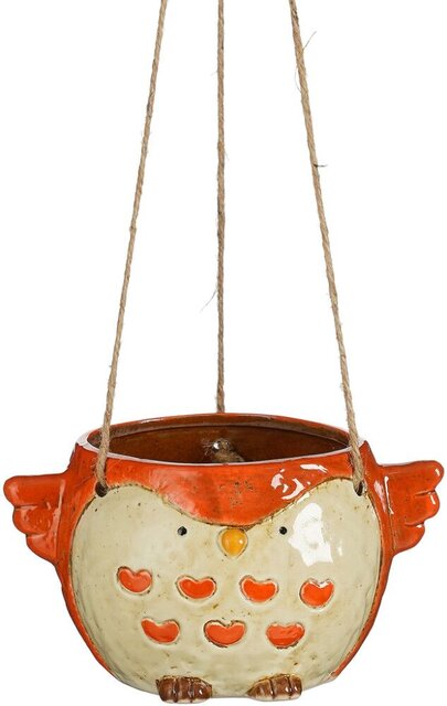 Mica Pot vogel hngd l19b14h10cm oranje