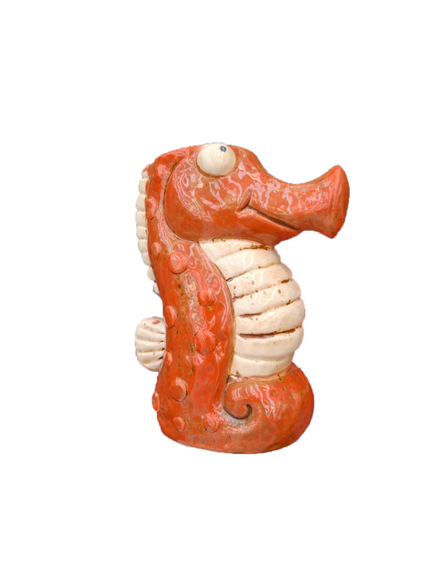 Mica Pot zeepaard l15b8.5h17.5cm oranje