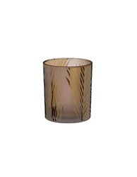 Mica Theelichthdr blad d9h10cm brons
