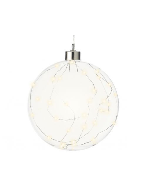 Decoris Micro Led Bal Glas Bo Warm Wit dia20cm-40L