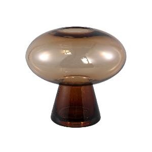PTMD Minty Brown glass vase round on foot M