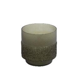 PTMD Miral Green glass round tealight frosted bottom