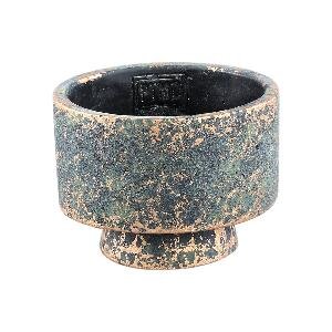 PTMD Mister Black cement pot rough color round XS