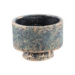 PTMD Mister Black cement pot rough color round XS