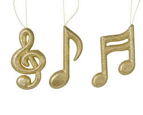 Decoris Muziek foam glitter 3ass licht goud
