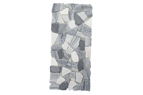 Myvillage Steentjes mat l30b14cm grijs-wit