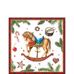 Napkin 25 Classic rocking horse white FSC Mix