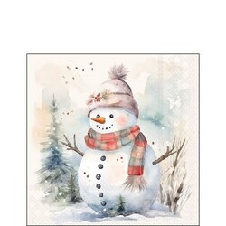 Napkin 25 Snowman in nature FSC Mix
