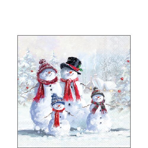 Napkin 25 Snowman with hat FSC Mix