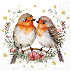 Napkin 33 Couple of robins FSC Mix