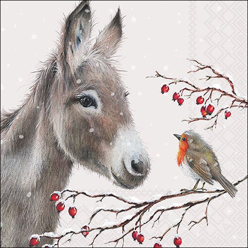 Napkin 33 Donkey and robin FSC Mix