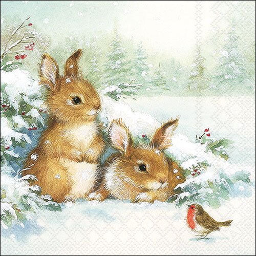 Napkin 33 Friends in snow FSC Mix