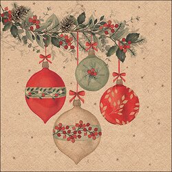 Napkin 33 Recycled Berry baubles nature FSC Mix