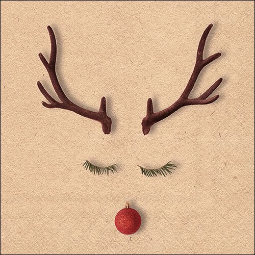 Napkin 33 Recycled Christmas reindeer nature FSC Mix
