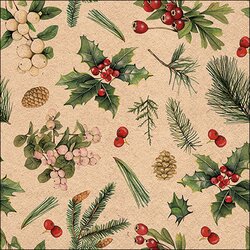 Napkin 33 Recycled Winter greenery nature FSC Mix