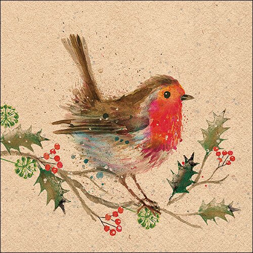 Napkin 33 Recycled Winter robin nature FSC Mix