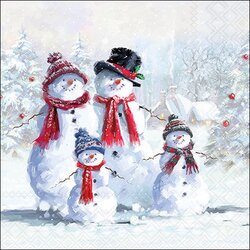 Napkin 33 Snowman with hat FSC Mix
