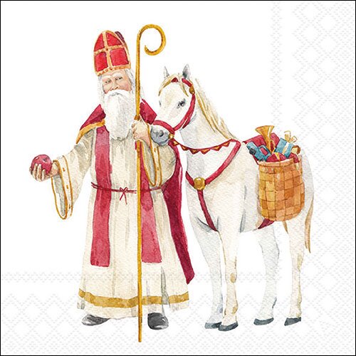 Napkin 33 St. Nicholas and horse FSC Mix