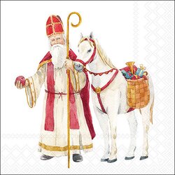 Napkin 33 St. Nicholas and horse FSC Mix