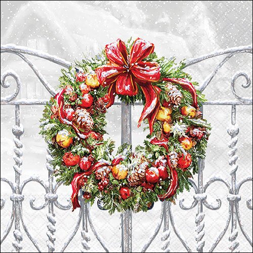 Napkin 33 Wreath on fence FSC Mix