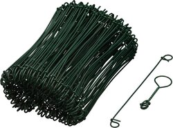 Nature geplastificeerde ijzeren lusdraad 16cm 200st groen - afbeelding 1