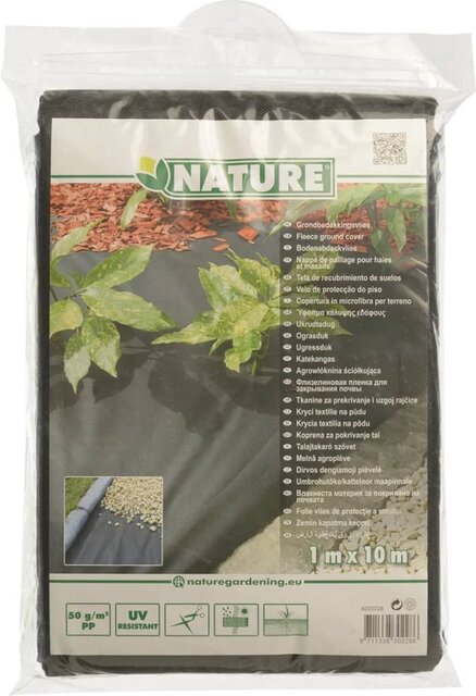 Nature Grondbedekkingsvlies 1 x 10m zwart - 50 g/m² - afbeelding 1