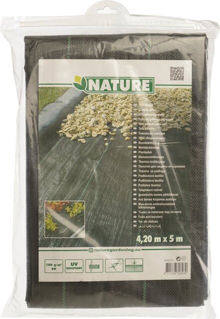 Nature Gronddoek 4,20 x 5m zwart - 100 g/m² - afbeelding 1