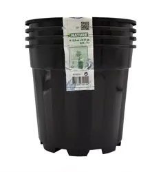 Nature plantcontainer (pot) Zwart 2,2L - H15,4 x Ø17cm-4x - afbeelding 1