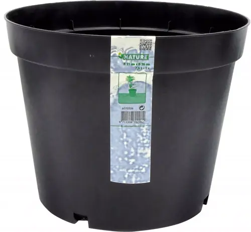 Nature plantcontainer (Pot) Zwart 7,5L H21 x Ø26cm - afbeelding 1