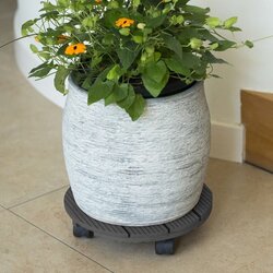 Nature plantentrolley wpc houtcomposiet antraciet - h7.5 x Ø30cm - afbeelding 2