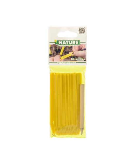 Nature steeketiketten geel H10cm - 25 stuks - afbeelding 1