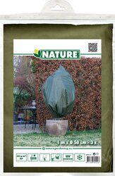 Nature winterafdekhoes met koord Ø50cm x H1m groen 3 stuks - afbeelding 1