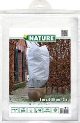 Nature winterafdekhoes met koord Ø50cm x H1m wit 3 stuks - afbeelding 1