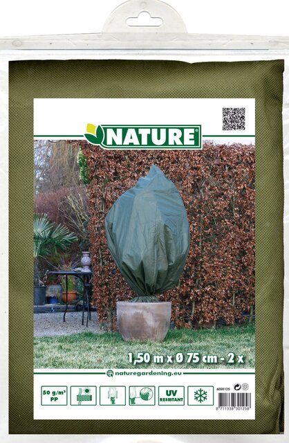 Nature winterafdekhoes met koord Ø75cm x H150cm groen 2 stuks - afbeelding 1