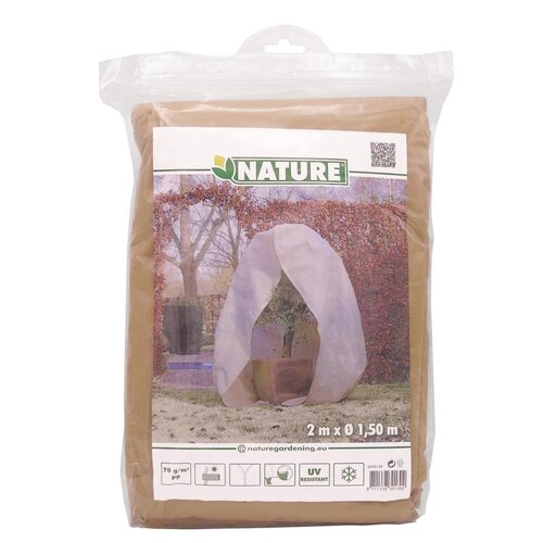 Nature winterafdekhoes met koord en ritssluiting Ø150cm x H2m beige - afbeelding 1