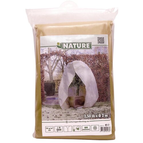 Nature winterafdekhoes met koord en ritssluiting Ø200cm x H2,5m beige - afbeelding 1