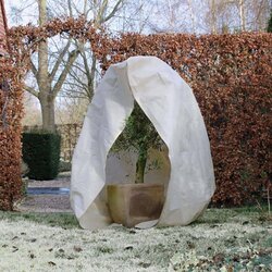 Nature winterafdekhoes met koord en ritssluiting Ø200cm x H2,5m beige - afbeelding 4