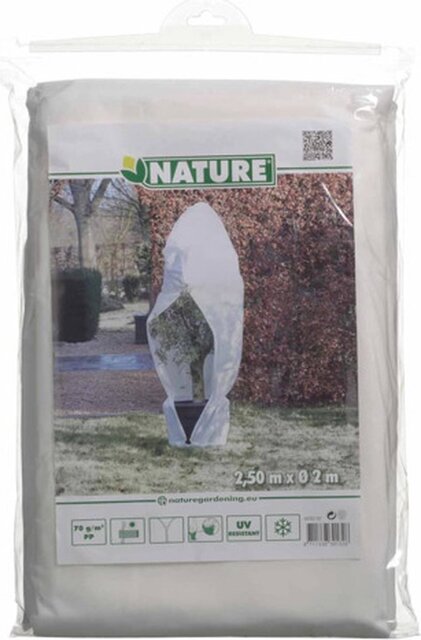 Nature winterafdekhoes met koord en ritssluiting Ø200cm x H2,5m wit - afbeelding 1