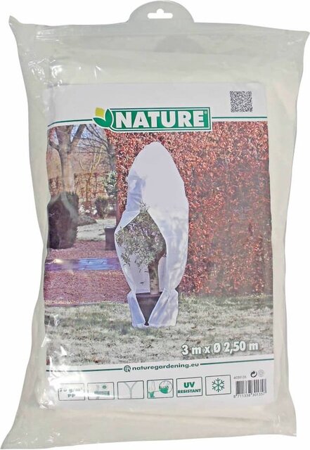 Nature winterafdekhoes met koord en ritssluiting Ø250cm x H3m wit - afbeelding 1