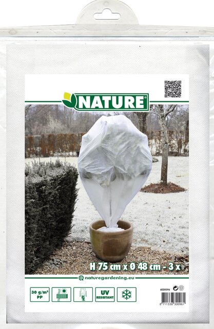 Nature wintervliesafdekhoes Ø48cm x H75cm wit 3 stuks - afbeelding 1
