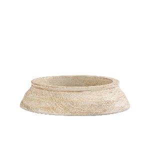 PTMD Nichelle Cream mango wood candleholder low round L
